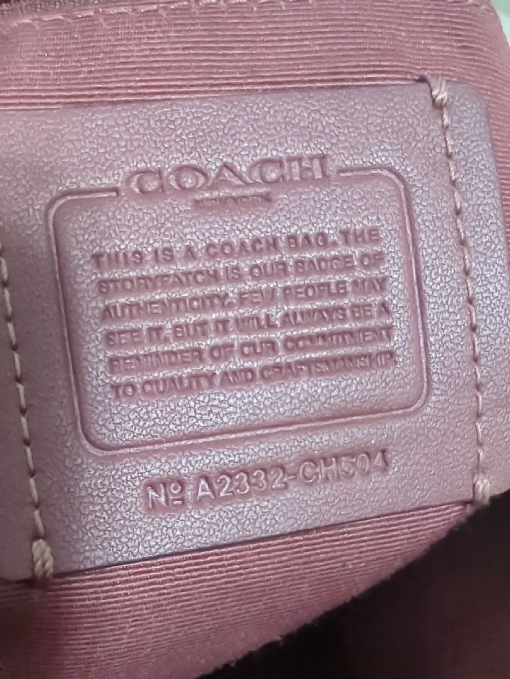 Coach Gallery Tote in Signature Canvas - Khaki & Electric Pink CH504 - Picture 8 of 11